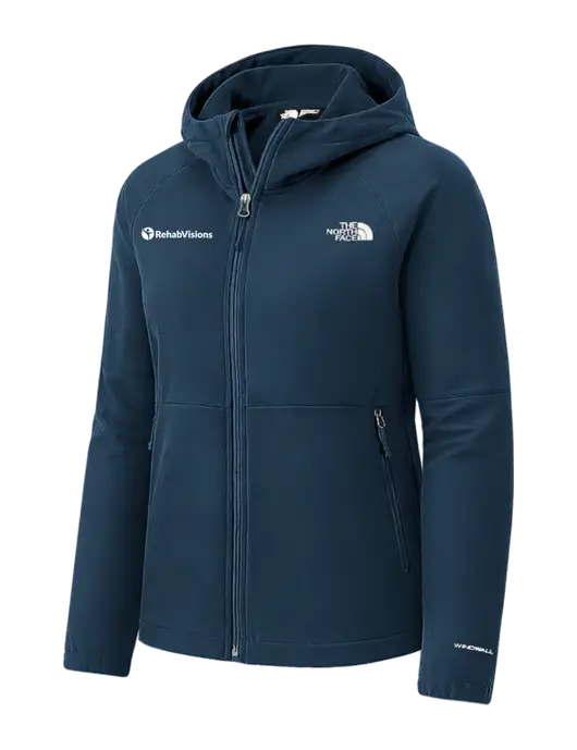The North Face Womens Dark Navy Barr Lake Hooded Soft Shell Jacket w/RehabVisions POST Logo