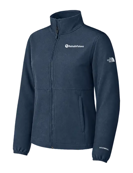 The North Face Womens Light Navy Edge Stretch Soft Shell Jacket w/RehabVisions POST Logo
