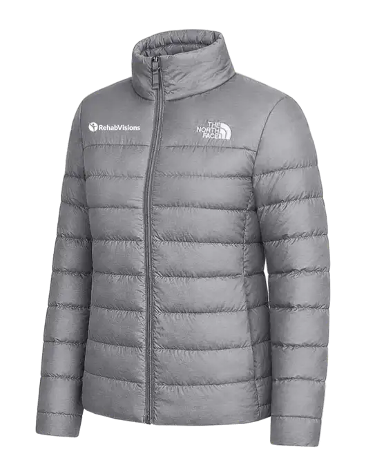 The North Face Womens Medium Grey Down Hybrid Jacket w/RehabVisions POST Logo