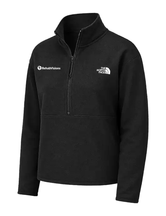 The North Face Womens Black Double-Knit 1/2-Zip Fleece w/RehabVisions POST Logo