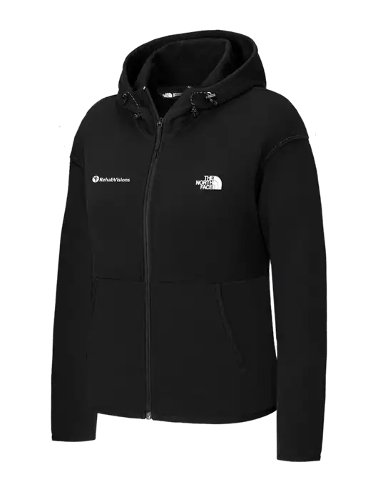 The North Face Womens Black Double-Knit Full-Zip Hoodie w/RehabVisions POST Logo