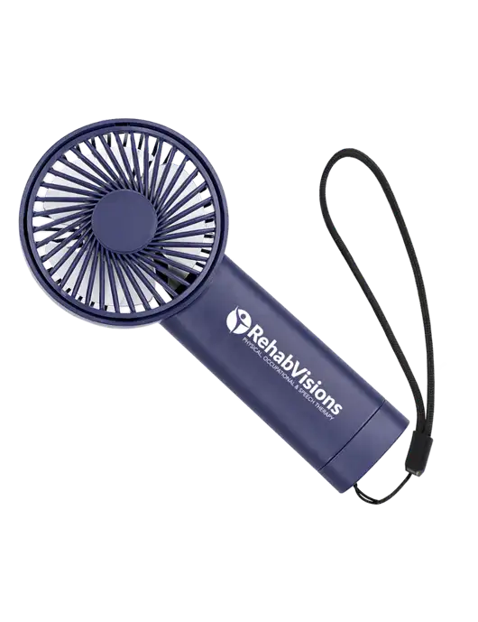 Airpulse 3-Speed Rechargeable Navy Fan w/RehabVisions POST Logo