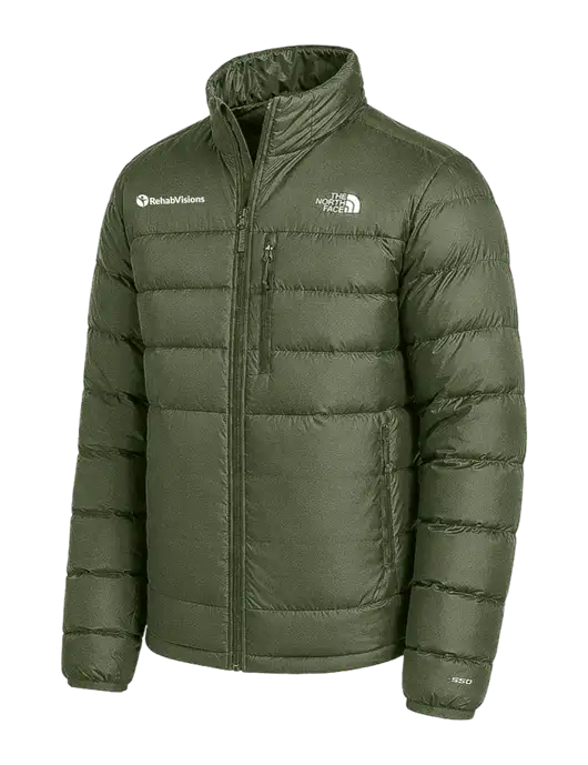 The North Face Dark Olive Down Hybrid Jacket w/RehabVisions POST Logo