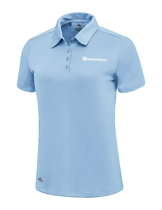 Adidas Carolina Blue Womens Ultimate Solid Polo w/RehabVisions POST Logo