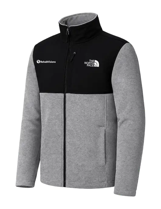 The North Face Medium Grey Heather/Black Highest Peak Full-Zip Fleece Jacket w/RehabVisions POST Logo