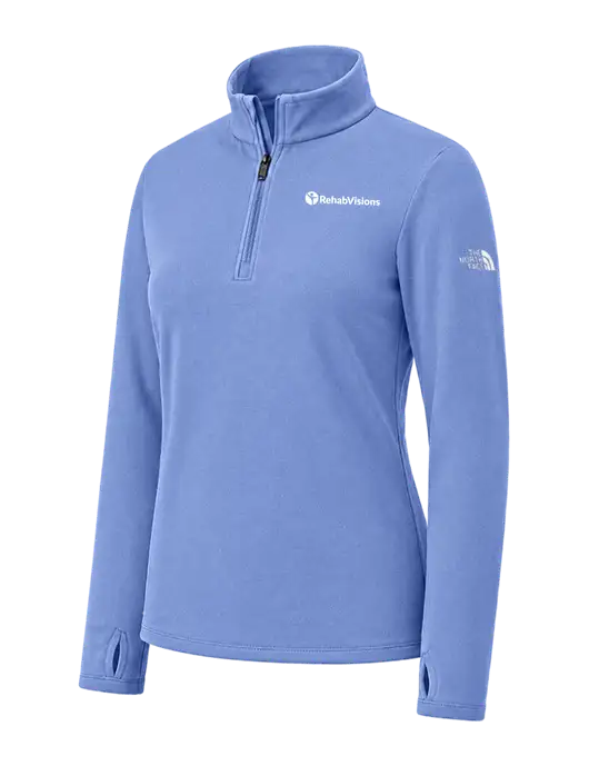 The North Face Womens Carolina Blue Ambition 1/4-Zip  w/RehabVisions POST Logo