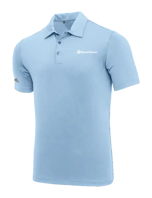 Adidas Carolina Blue Ultimate Solid Polo w/RehabVisions POST Logo