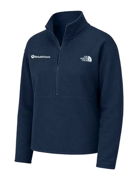 The North Face Womens Dark Navy Double-Knit 1/2-Zip Fleece w/RehabVisions POST Logo