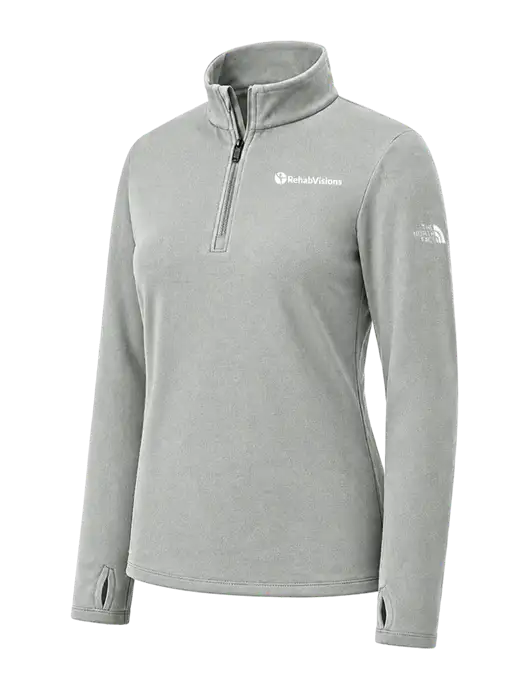 The North Face Womens Light Medium Grey Ambition 1/4-Zip  w/RehabVisions POST Logo