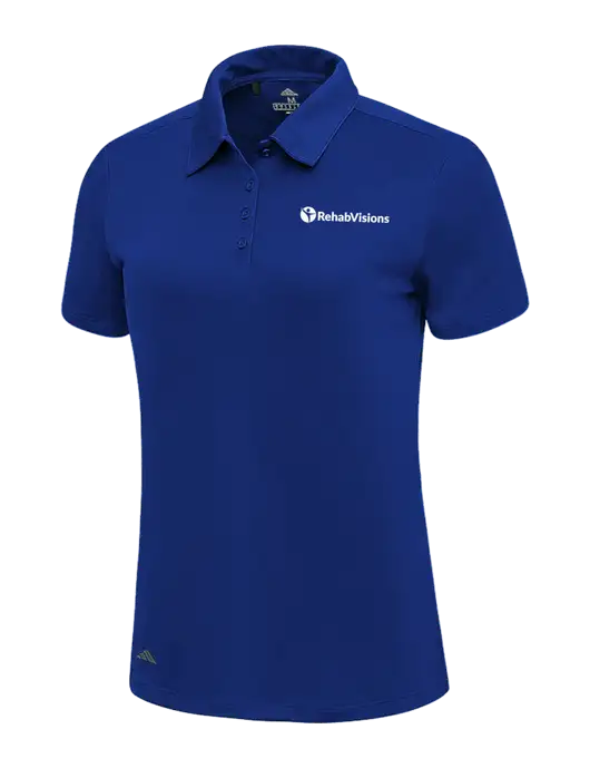 Adidas Dark Royal Womens Ultimate Solid Polo w/RehabVisions POST Logo