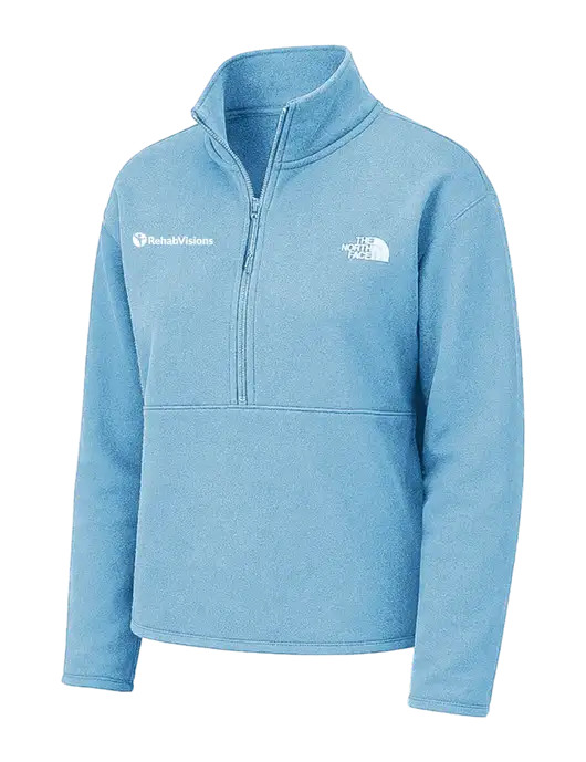 The North Face Womens Light Blue Double-Knit 1/2-Zip Fleece w/RehabVisions POST Logo