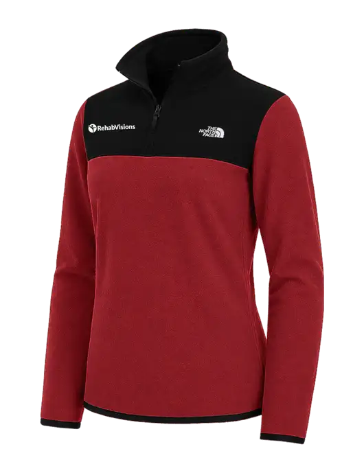 The North Face Womens Cardinal/Black Glacier 1/4-Zip Fleece w/RehabVisions POST Logo