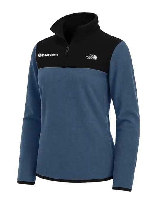 The North Face Womens Light Navy/Black Glacier 1/4-Zip Fleece w/RehabVisions POST Logo