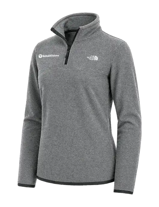 The North Face Womens Dark Medium Grey Heather Glacier 1/4-Zip Fleece w/RehabVisions POST Logo