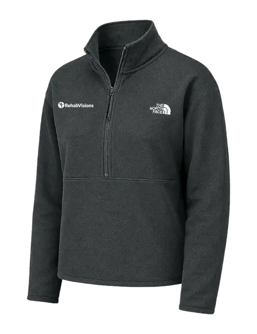 The North Face Womens Very Dark Grey Double-Knit 1/2-Zip Fleece w/RehabVisions POST Logo