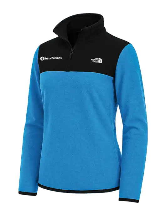 The North Face Womens Royal Blue/Black Glacier 1/4-Zip Fleece w/RehabVisions POST Logo