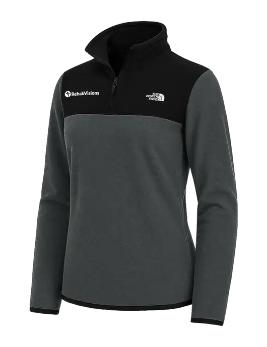 The North Face Womens Charcoal Grey/Black Glacier 1/4-Zip Fleece w/RehabVisions POST Logo