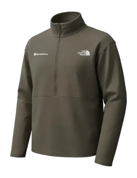 The North Face Dark Olive Double-Knit 1/2-Zip Fleece w/RehabVisions POST Logo