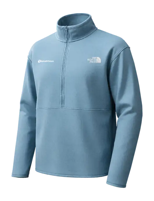 The North Face Light Blue Double-Knit 1/2-Zip Fleece w/RehabVisions POST Logo