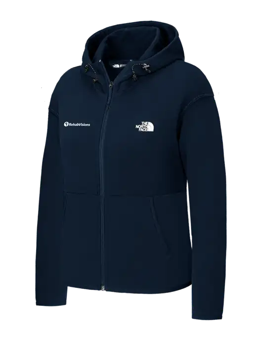 The North Face Womens Dark Navy Double-Knit Full-Zip Hoodie w/RehabVisions POST Logo