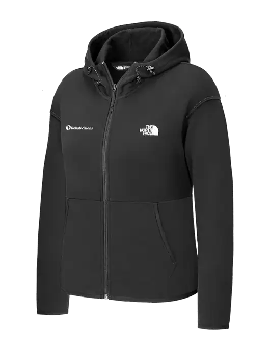 The North Face Womens Dark Medium Grey Double-Knit Full-Zip Hoodie w/RehabVisions POST Logo