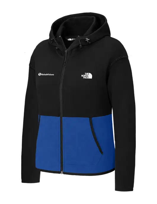 The North Face Womens Black/Royal Double-Knit Full-Zip Hoodie w/RehabVisions POST Logo