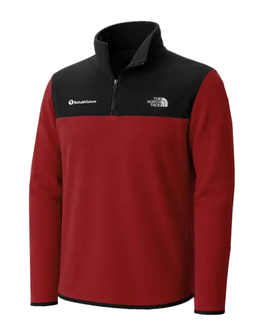 The North Face Cardinal/ Black Glacier 1/4-Zip Fleece w/RehabVisions POST Logo