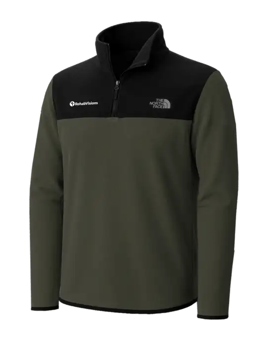 The North Face Dark Olive/ Black Glacier 1/4-Zip Fleece w/RehabVisions POST Logo