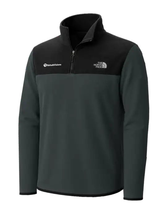 The North Face Very Dark Grey/ Black Glacier 1/4-Zip Fleece w/RehabVisions POST Logo
