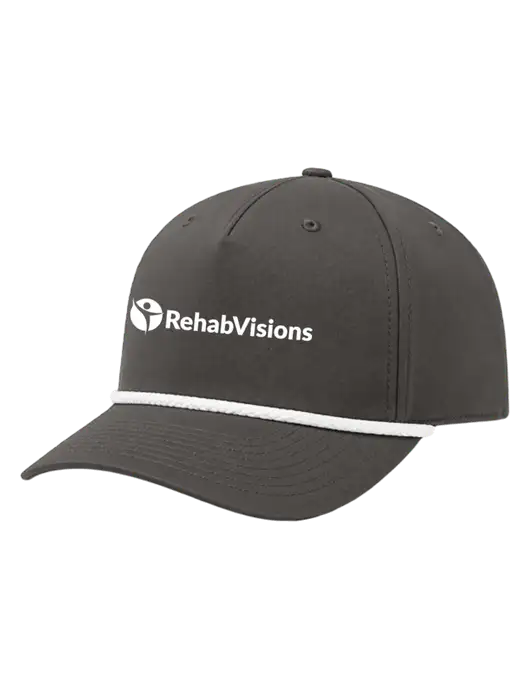 Richardson 5-Panel Classic Dark Grey/White Rope Cap w/RehabVisions POST Logo