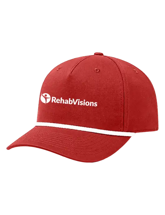 Richardson 5-Panel Classic Red/White Rope Cap w/RehabVisions POST Logo