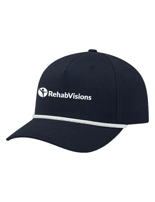 Richardson 5-Panel Classic Dark Navy/White Rope Cap w/RehabVisions POST Logo