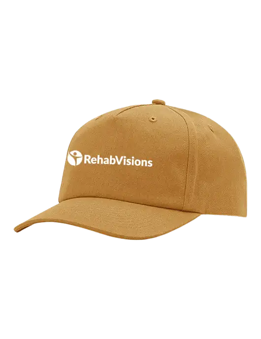 Richardson 5-Panel Gold Yellow Relaxed Gramps Cap w/RehabVisions POST Logo