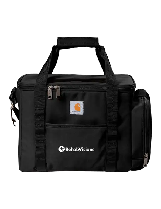 Carhartt Black Duffel 36-Can Cooler w/RehabVisions POST Logo