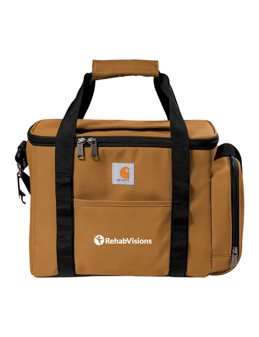 Carhartt Light Brown Duffel 36-Can Cooler w/RehabVisions POST Logo
