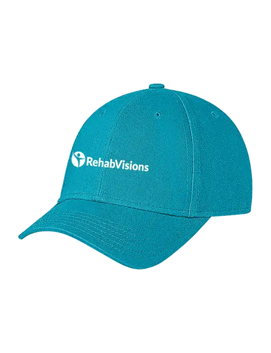 Sapphire Blue Structured Soft Snap Closure Hook & Loop Cap w/RehabVisions POST Logo
