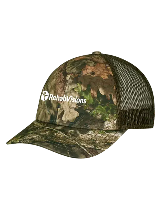 Breakup Country Brown Mossy Oak Camo Mesh Trucker Cap Snap Back w/RehabVisions POST Logo