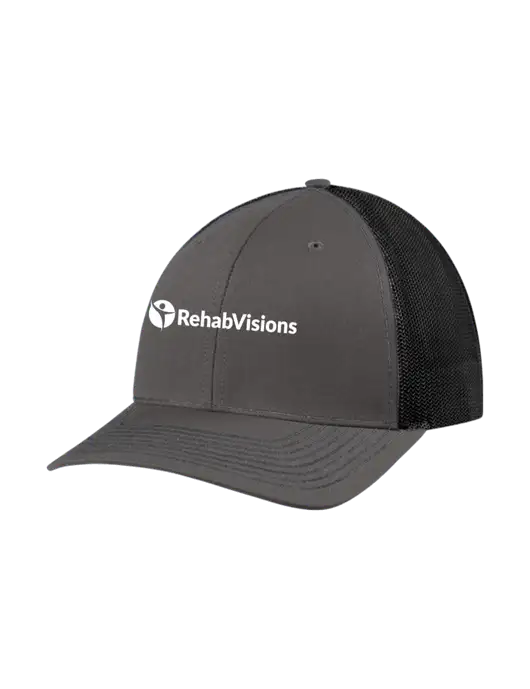 Richardson Adjustable Snapback Original 112 Trucker Cap Dark Grey w/Black Mesh w/RehabVisions POST Logo