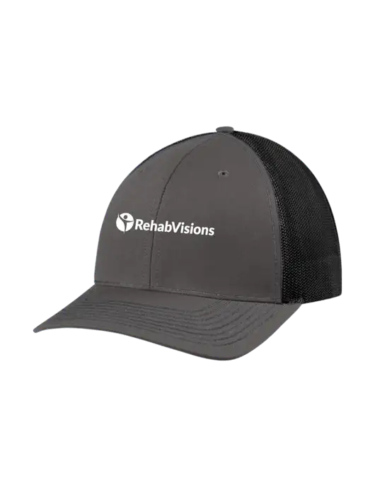 Richardson Adjustable Snapback Original 112 Trucker Cap Dark Grey w/Black Mesh w/RehabVisions POST Logo