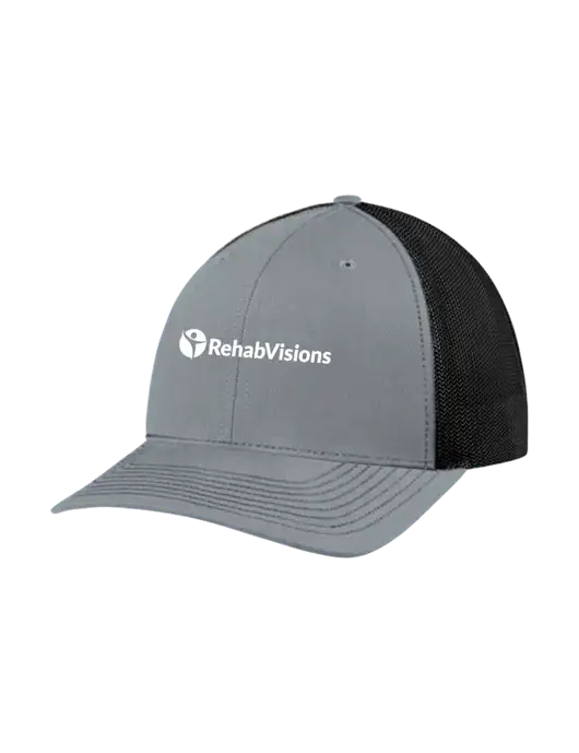 Richardson Adjustable Snapback Original 112 Trucker Cap Heather Grey w/Black Mesh w/RehabVisions POST Logo