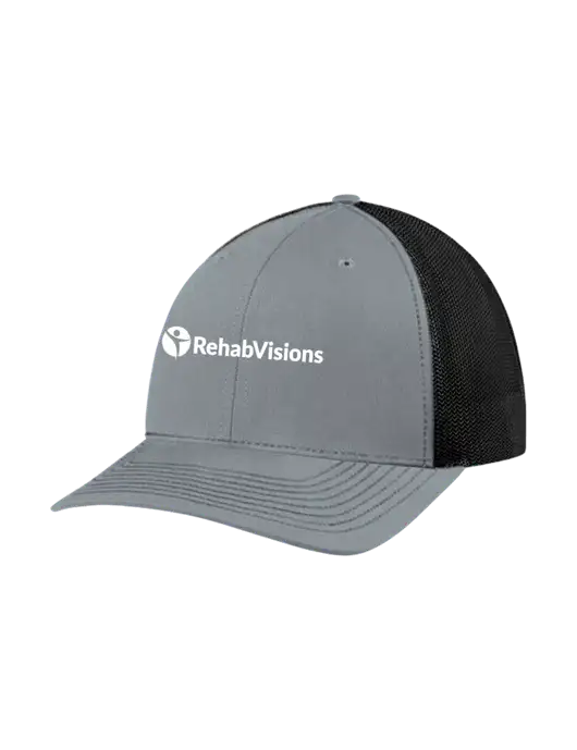 Richardson Adjustable Snapback Original 112 Trucker Cap Heather Grey w/Black Mesh w/RehabVisions POST Logo