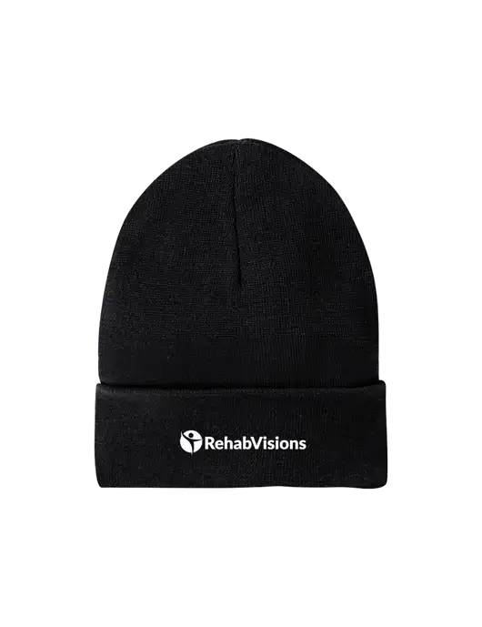 Recycled Black Beanie w/RehabVisions POST Logo
