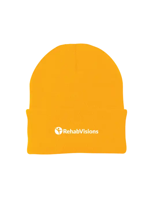 Gold Knit Cap w/RehabVisions POST Logo