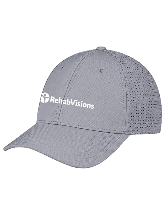 Grey Performance Stretchable Cap Hook & Loop w/RehabVisions POST Logo