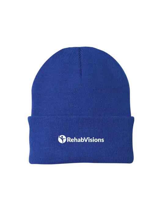 Royal Knit Cap w/RehabVisions POST Logo