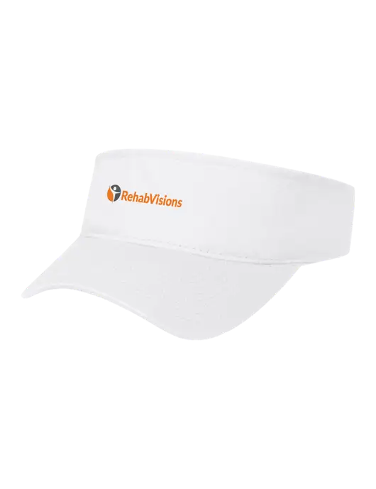 White Cap Visor w/RehabVisions POST Logo