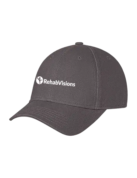 Medium Dark Grey Structured Soft Snap Closure Hook & Loop Cap w/RehabVisions POST Logo