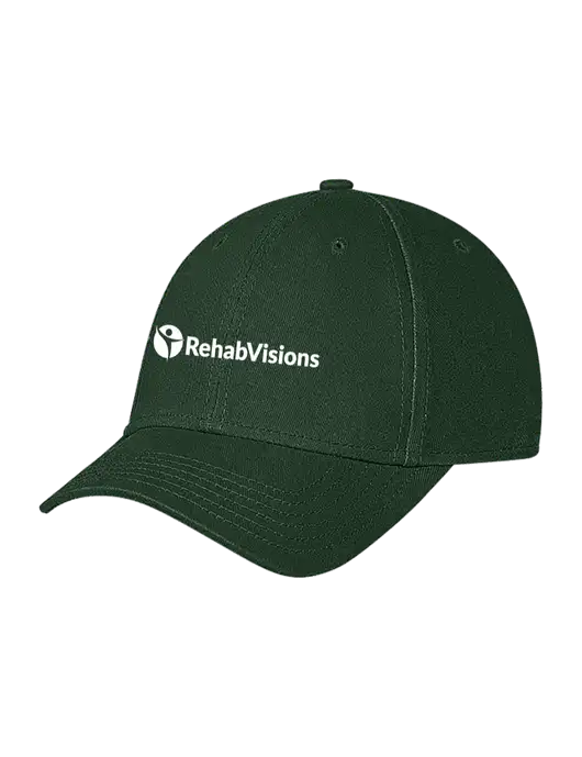 Dark Green Structured Soft Snap Closure Hook & Loop Cap w/RehabVisions POST Logo