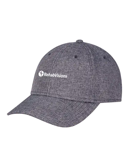 Heather Charcoal Structured Linen Look Cap Hook & Loop w/RehabVisions POST Logo