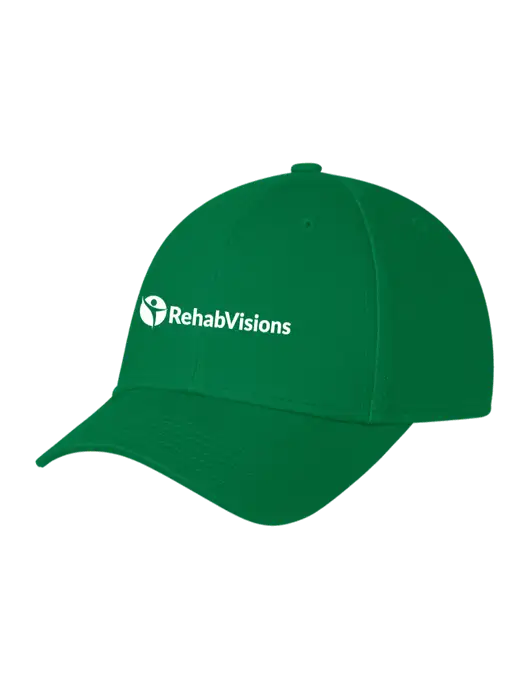 Kelly Green Structured Cap Hook & Loop w/RehabVisions POST Logo